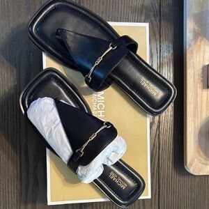 Michael Kors Black Leather Sandals